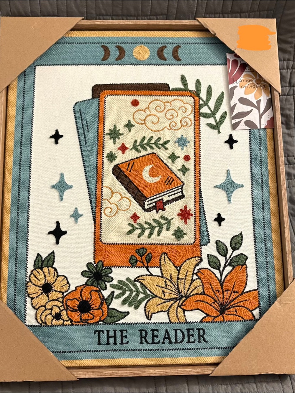 BP Home Textile Embroidery Woven Wall Art Tarot Card The Reader Decor 17"x 21"